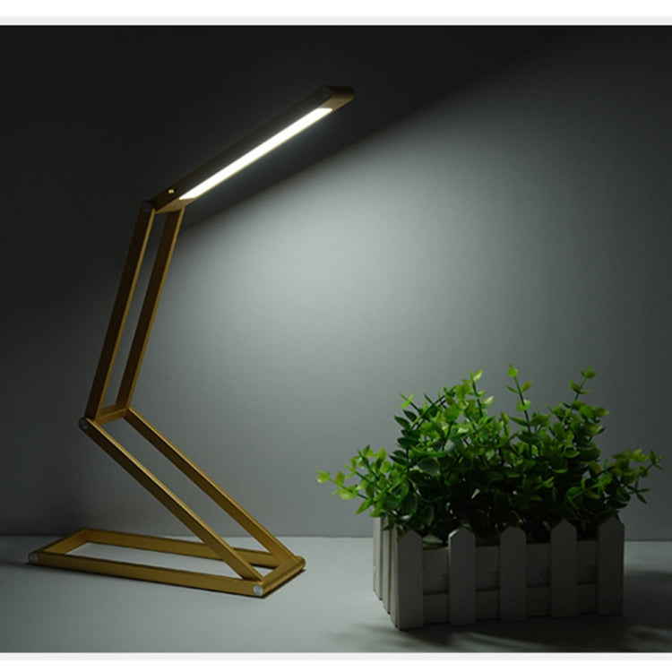 LED Desk Lamp 3W Folding Adjust USB Charging Eye Protection Table Lamp(Gold)