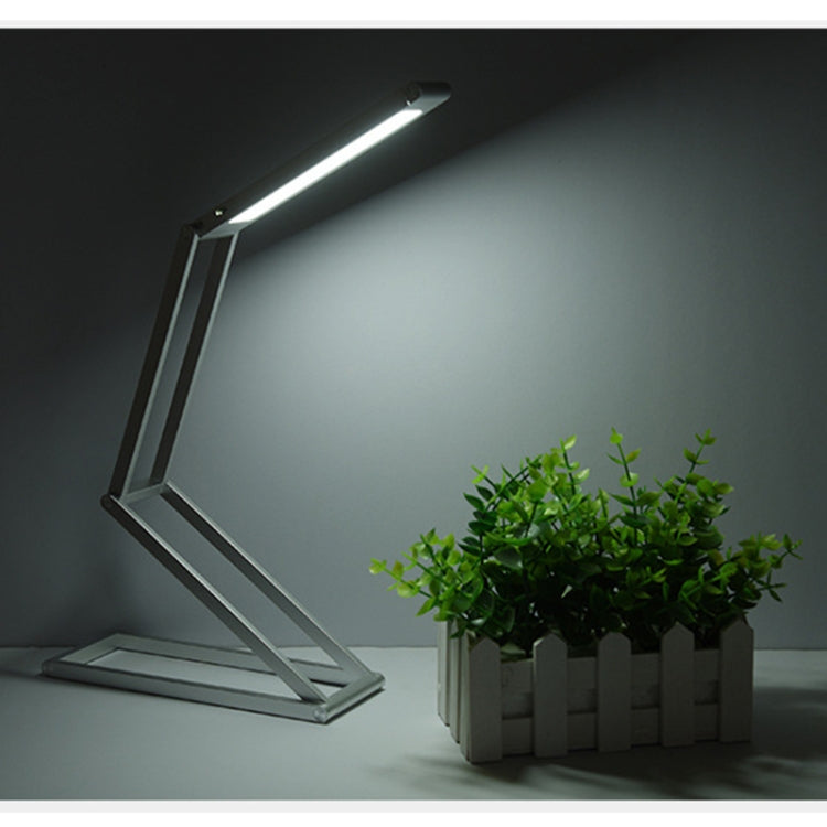 Lampe de Bureau LED 3W Pliable et Ajustable, Rechargeable par USB, Protection des Yeux (Argent)