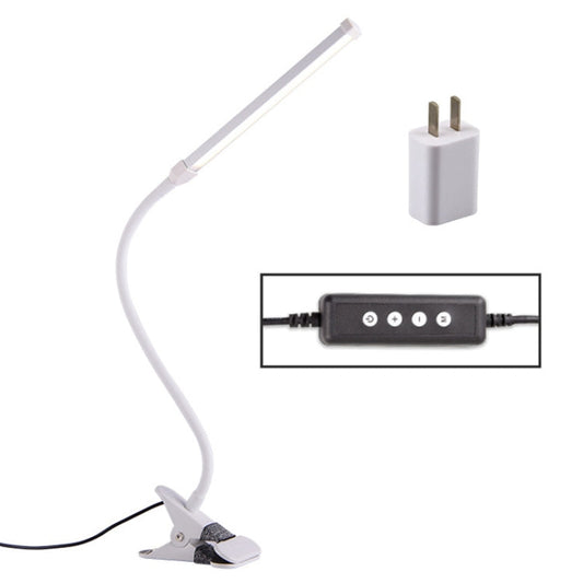 LED Desk Lamp 8W Folding Adjustable USB Charging Eye Protection Table Lamp, USB Charge Version + Power Plug(White)