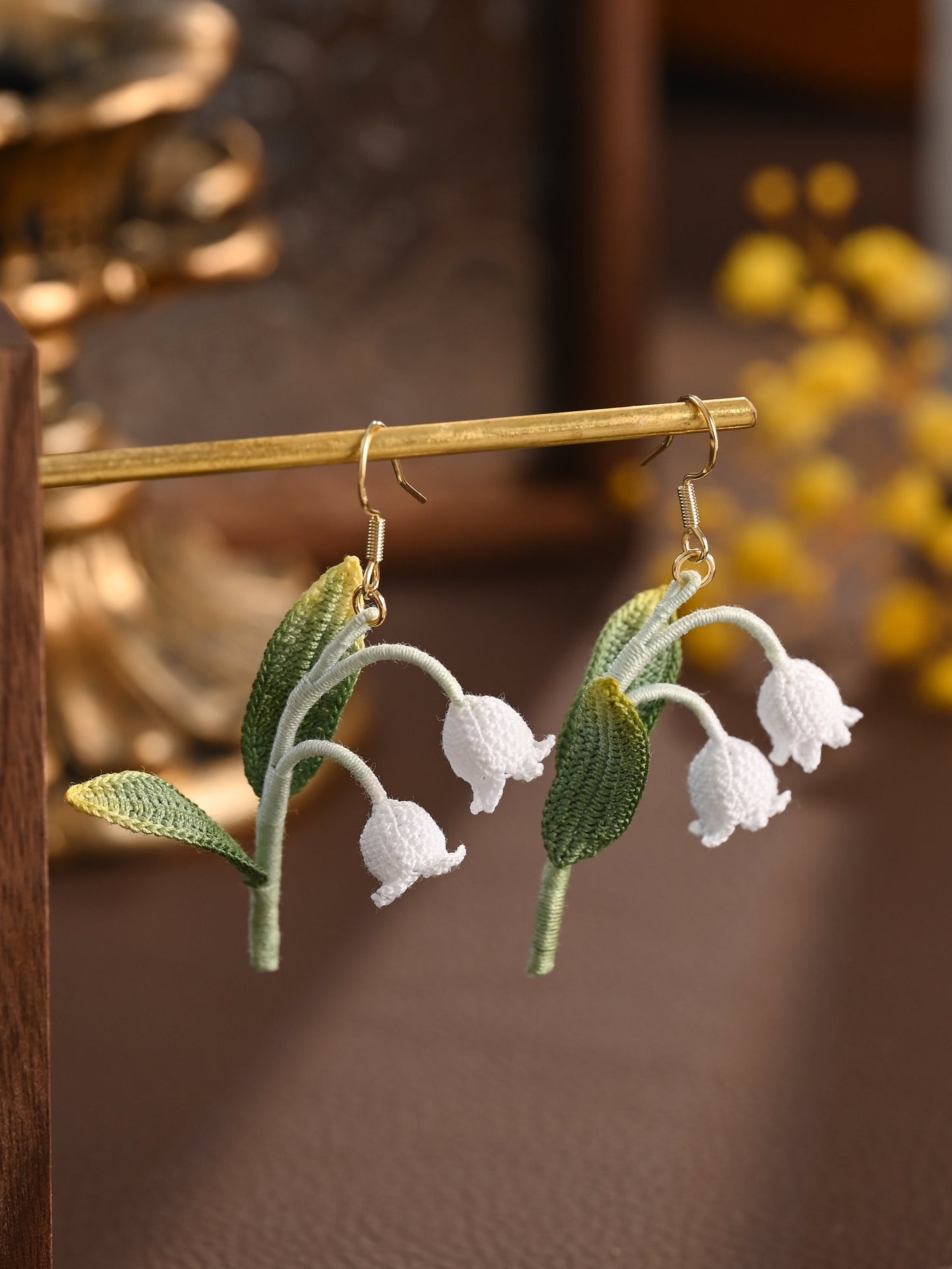 Lily of the Valley Micro Crochet Earrings