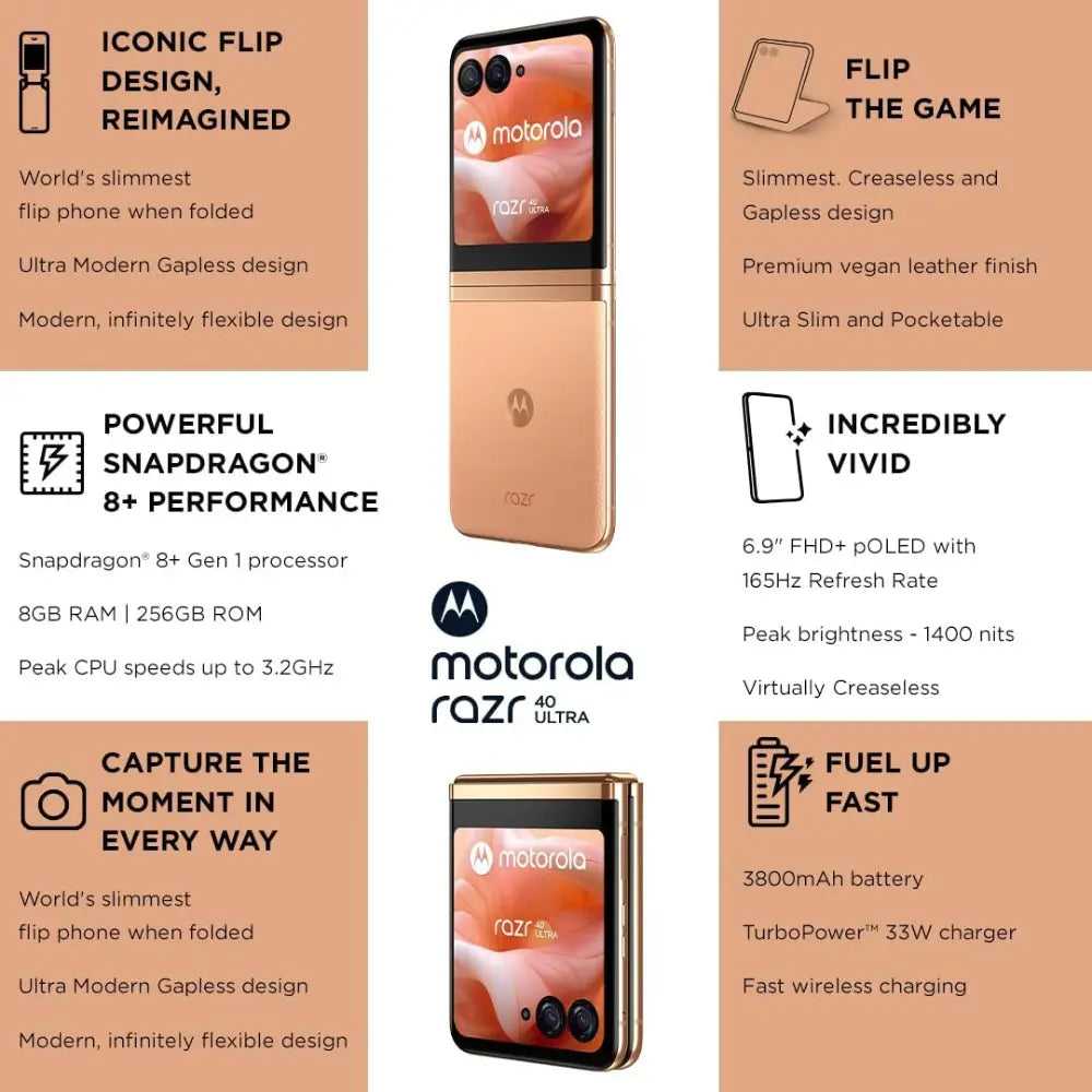 MOTOROLA RAZR40 ULTRA 256GB - PEACH