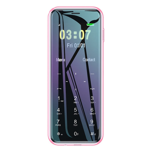 ULCOOL V8 Card Mobile Phone, 1000mAh Battery, 1.44 inch, MTK6261D, Support Bluetooth, FM, Magic Sound, GSM, Dual SIM (Pink)