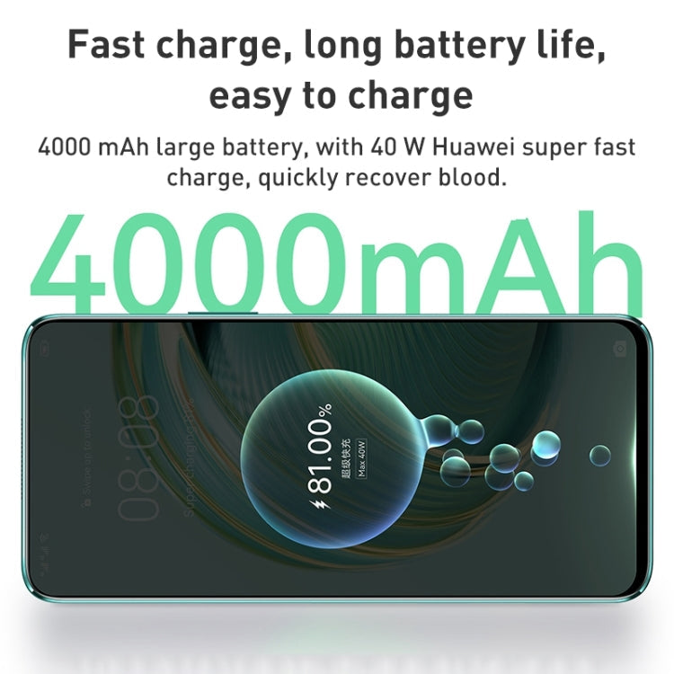 HUAWEI nova 10z 256GB CHA-AL80, caméras 64MP, version chinoise, triple caméra arrière, identification latérale par empreinte digitale, HarmonyOS 2.0 Octa Core 6,6 pouces, réseau: 4G, OTG, ne prend pas en charge Google Play (vert)