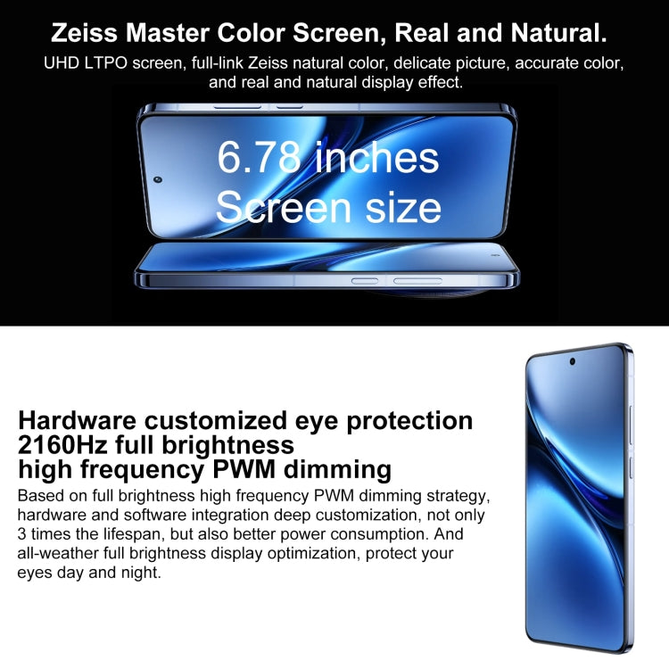 vivo X200 Pro, 16GB+1TB, Face ID / Screen Fingerprint Identification, 6.78 inch Android 15 Dimensity 9400 Octa Core, OTG, NFC, Network: 5G, Support Google Play (White)