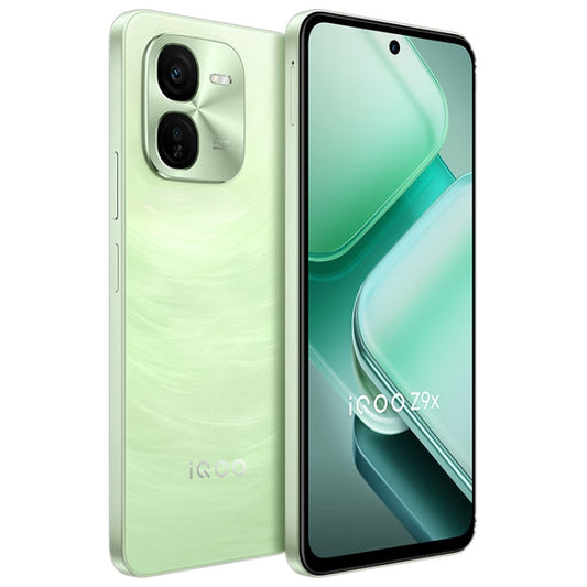 vivo iQOO Z9x, Dual Back Cameras, 8GB+256GB, Face ID Screen Fingerprint Identification, 6.72 inch Android 14.0 OriginOS 4 Snapdragon 6 Gen 1 Octa Core 2.2GHz, OTG, Network: 5G, Support Google Play (Light Green)