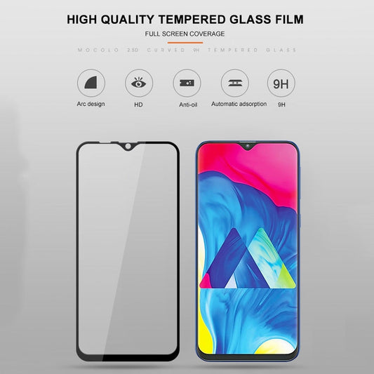 mocolo 0.33mm 9H 2.5D Silk Print Tempered Glass Film for Galaxy M10(Black)