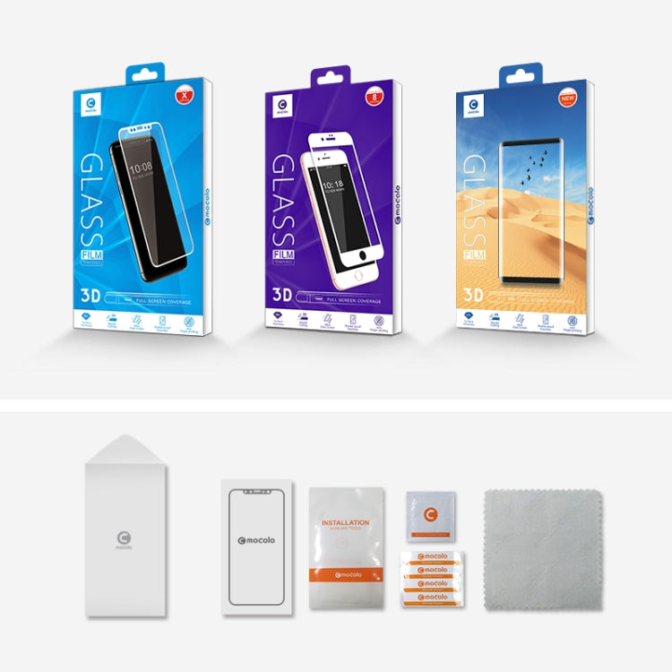 mocolo Full Glue 0.33mm 9H 3D Round Edge Tempered Glass Film for Galaxy Note8 (Black)