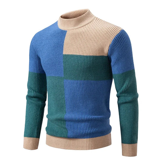 Pull tricoté chaud à col pour homme, nouvelle collection automne et hiver, haut décontracté, vêtements pour homme