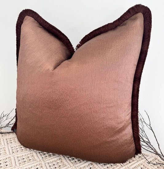 The Couture Cushion - The Mocha Laurent Fringed in Mocha - Style No. 211