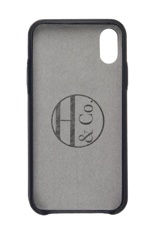 iPhone X Case, Navy Leather