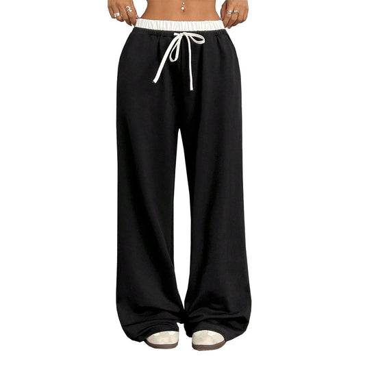 Straight Loose Elastic Waist Trousers