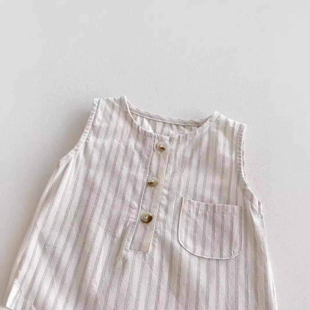 Barboteuse sans manches pour nouveau-né, barboteuse gilet d'été pour enfants