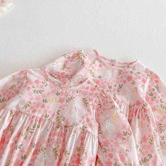 Baby Floral Onesie Rabbit Jumpsuit