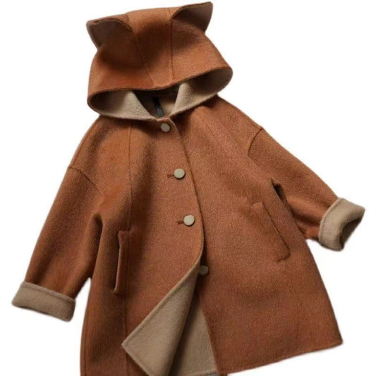 Children's Cartoon Cute Fox Woolen Coat