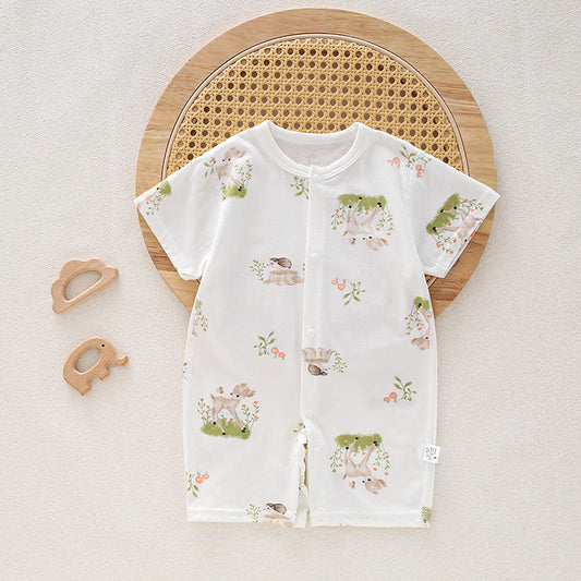 Baby Short Sleeve Boneless Jumpsuit Summer Newborn