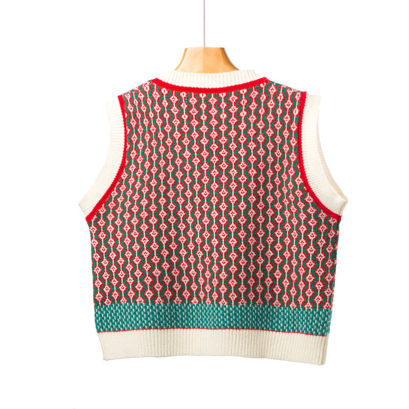 Gilet sans manches en maille pour femme
