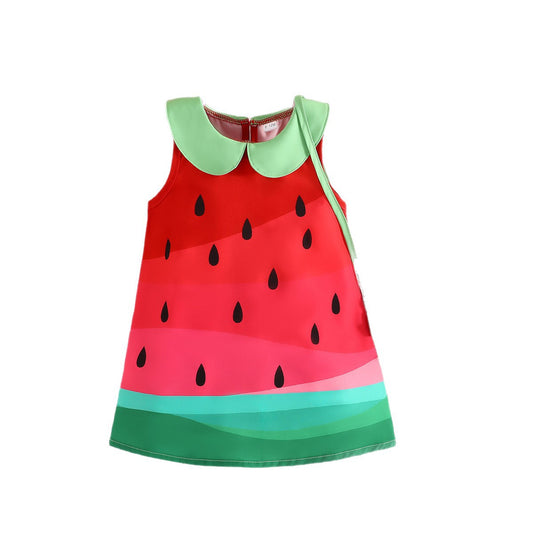 Girls Fashion Fruit Printed Dress