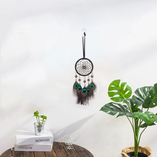 Peacock Fur Dreamcatcher Weave Vintage Home
