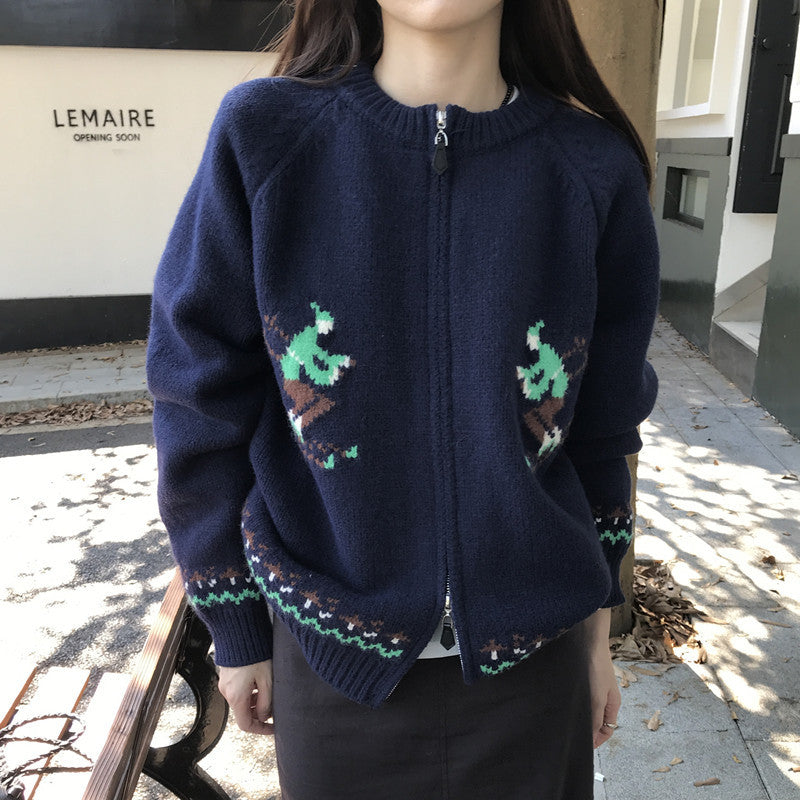 Manteau-chandail chaud au crochet pour femme