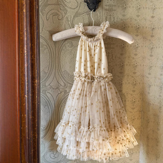 Summer Girls Sleeveless Halter Tulle Skirt