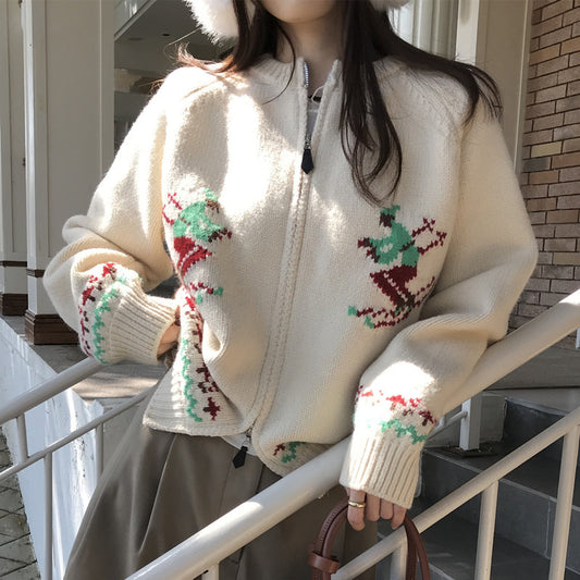 Women's Warm Crocheted Sweater Coat