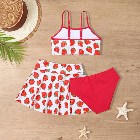 Children's Ruffled Split Swimsuit