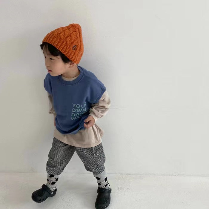 Pull sans manches à col rond pour femme