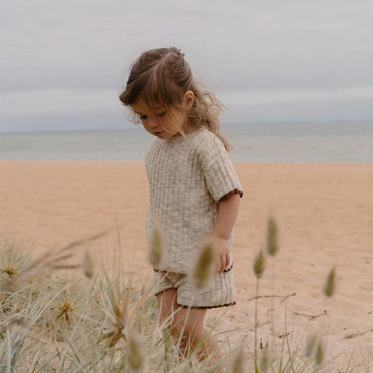 Short Sleeve Sweater & Shorts Set
