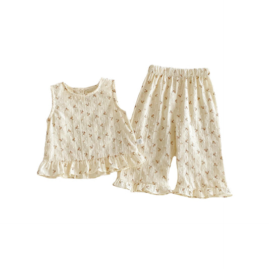 Children's Sleeveless Top Fashionable Casual Pants Two-piece Set