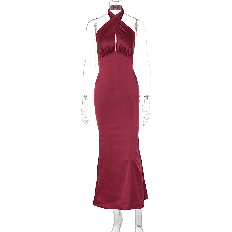 Robe d'été élégante sans manches et dos nu