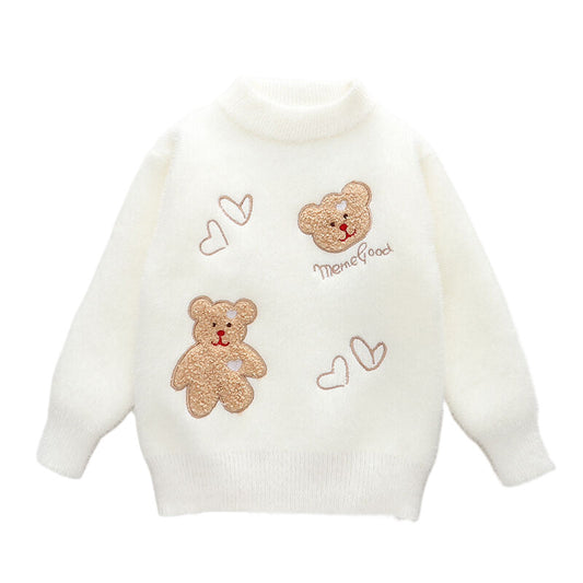 Mink Fur Plush Children Knitted Sweater