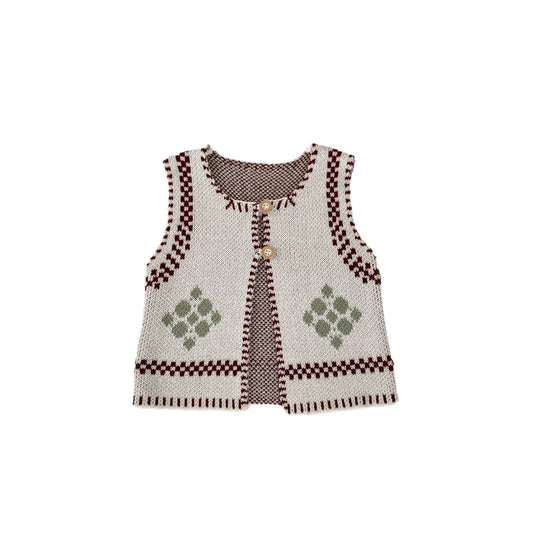 Cotton Knitted Jacquard Vest