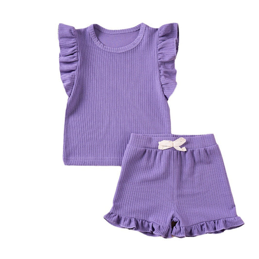 Girls' Flounced Sleeve Shorts