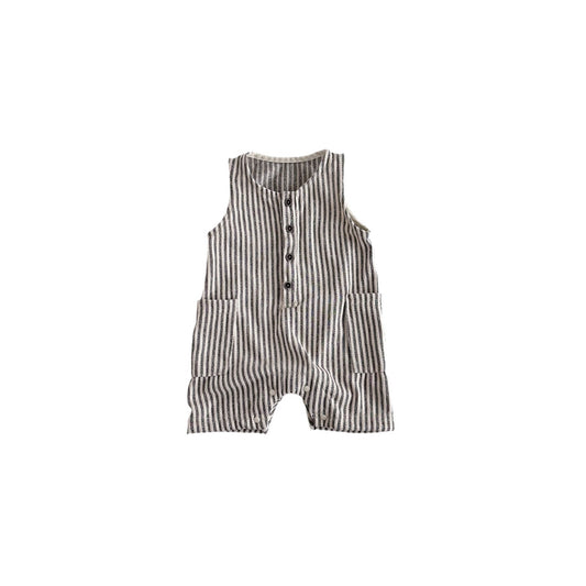 Striped Sleeveless Leotard Romper