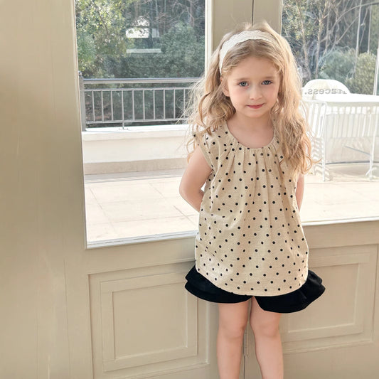 Polka Dot Sleeveless Shirt