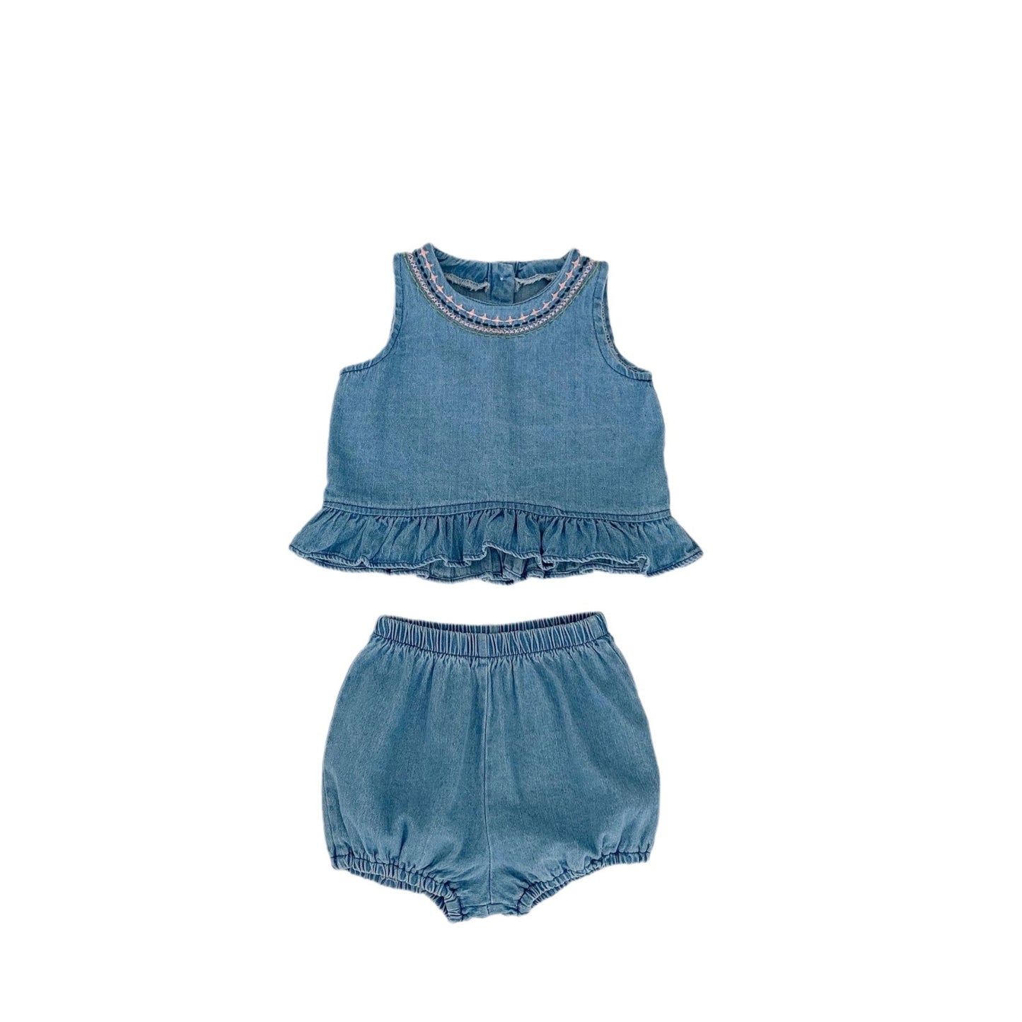 Ensemble sans manches en coton doux pour bébé fille