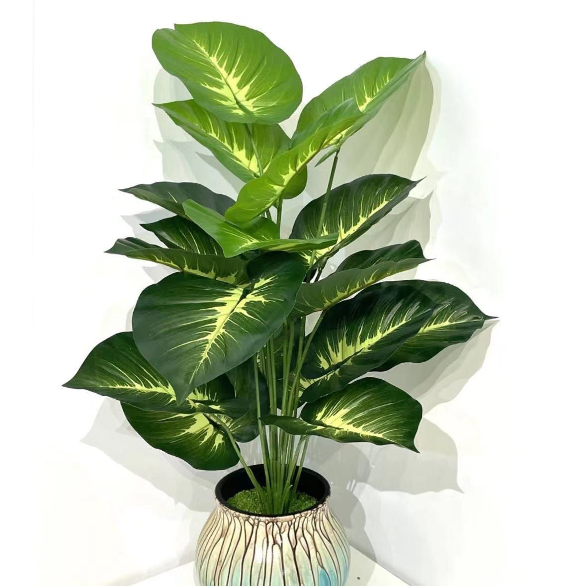 Simulation Plante Verte 12-24 Têtes Poutre Murale Ronde Dos De Tortue Décoration Jardin