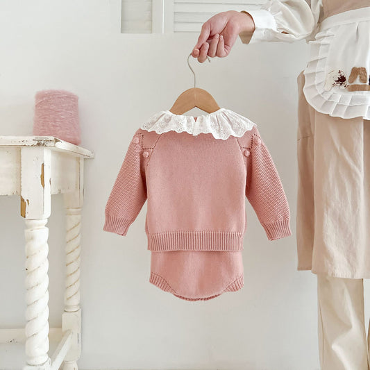 Baby Two-piece Knitted Jumpsuit