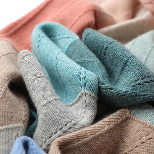 Women V-neck Pullover Knitting Sweater