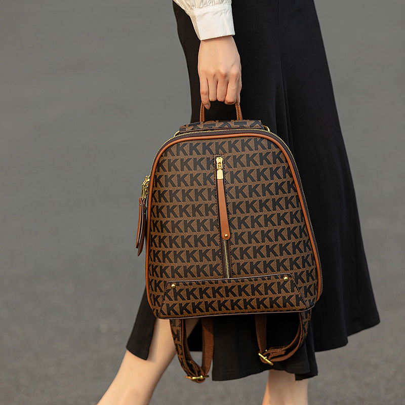 Women's PVC Letter-Print Backpack