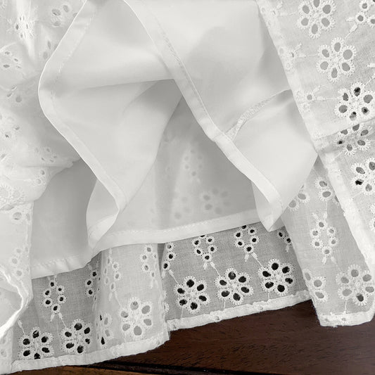 Girl's Strap Skirt Sleeveless Hollow Cotton