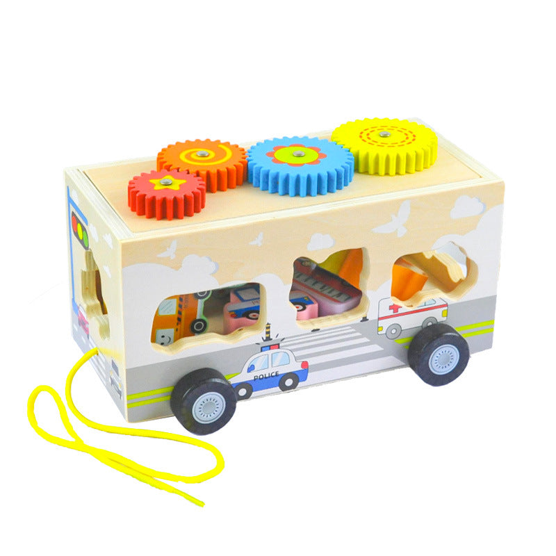 Laisse pour Enfants en Bois, Remorque Escargot, Blocs de Construction Arc-en-ciel