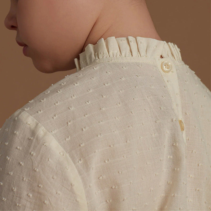 Vêtements pour enfants, haut à manches longues à pois