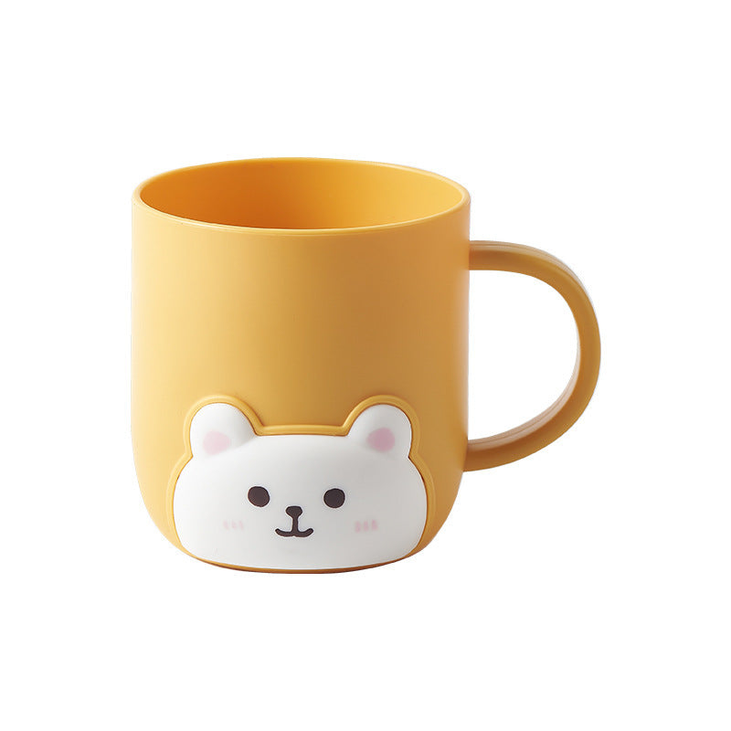 Tasse à gargariser épaissie en forme d'ours de dessin animé avec poignée pour salle de bain