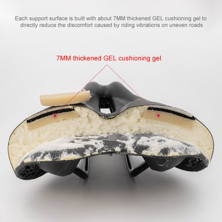 PROMEND SD-567 Hollow Breathable Silicone Racing Bicycle Saddle(Black White)