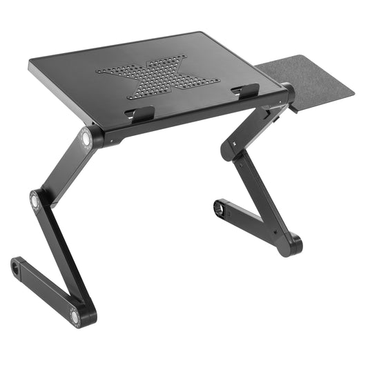 Support pour ordinateur portable ProperAV pour lit / canapé / bureau avec pieds réglables et tapis de souris - Noir