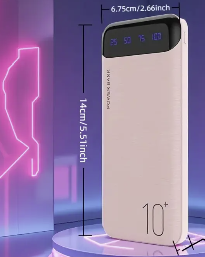 10000mAh Portable Power Bank β Fast Charging USB Charger with LED Digital Display, Dual USB Output, Type-C/Micro Input β Compatible with iOS & Android Devices
