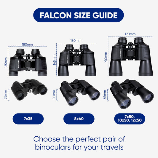 PRAKTICA Falcon 8x40mm Wide Angle Porro Prism Field Binoculars - Sand