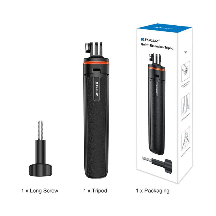 PULUZ Action Camera Extension Tripod Selfie Stick Stand for GoPro (Black)
