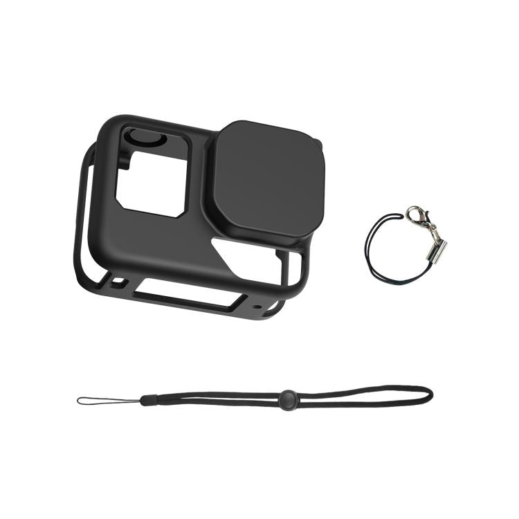 For Insta360 Ace Pro 2 PULUZ Body Silicone Protective Case with Lens Cap & Strap (Black)